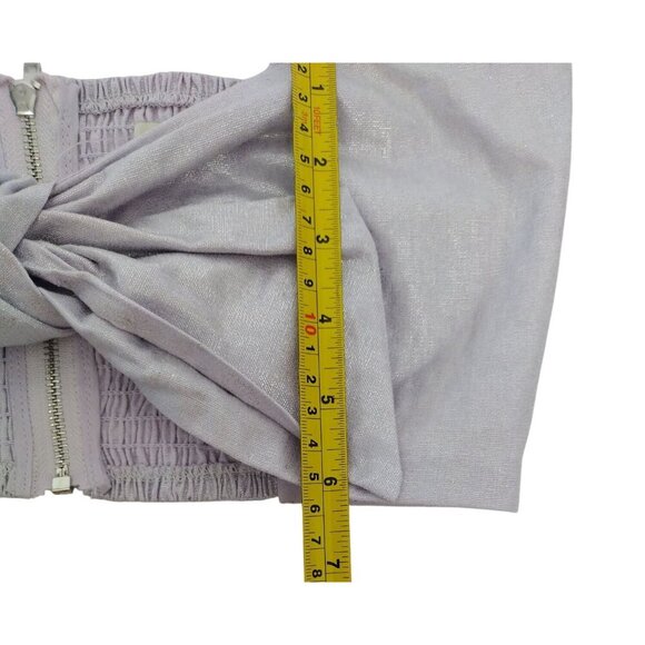 Jason Wu XS Lavender Linen Blend Cropped Top With Bow Detail & Adjustable Straps - Picture 8 of 8